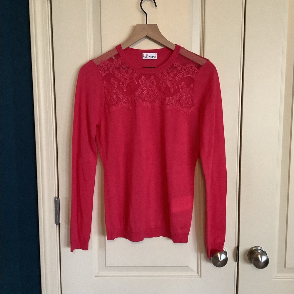 RED Valentino Wool blend and lace sweater Size L